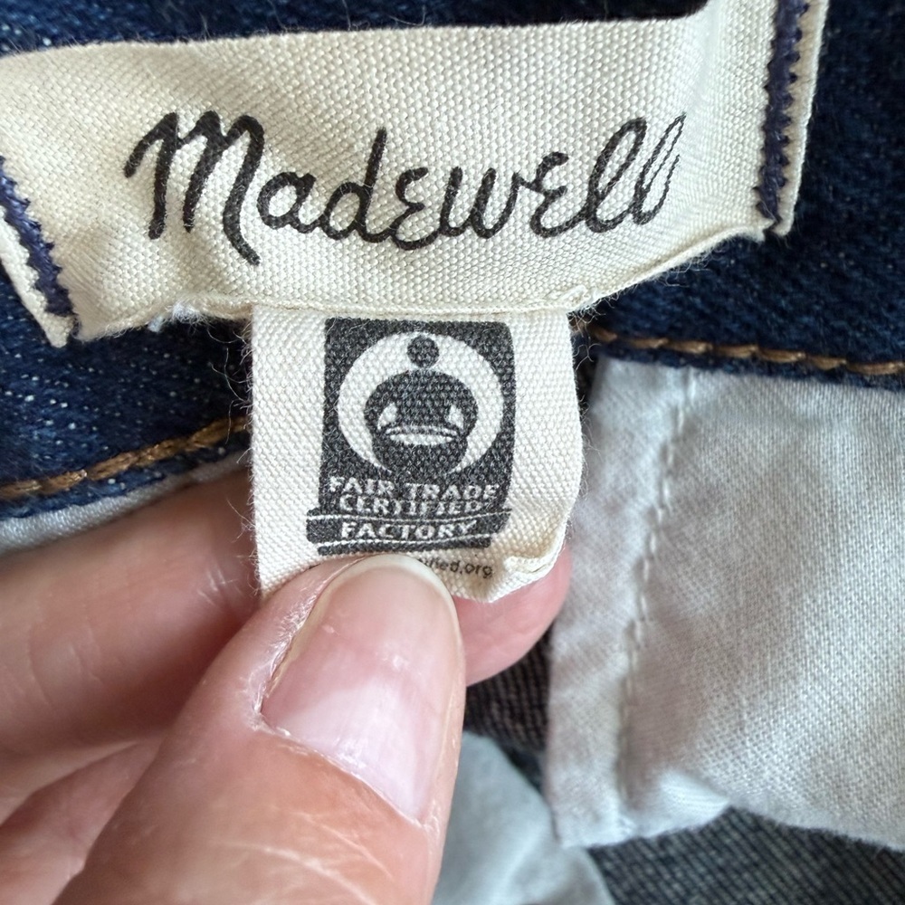 Madewell Baggy Straight Jeans Woodham Dark Blue Wash Pleated Edition NH757 Sz 26 - Picture 6 of 13
